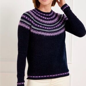NWT TALBOTS Chenille Yoke
Sweater Cheerful Fair Isle